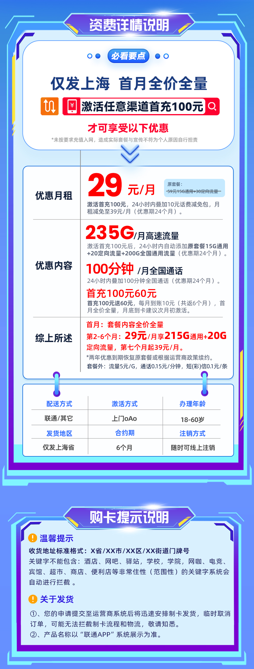 卡多多官方发布：联通上海卡2.0版29元月享235G流量  第2张