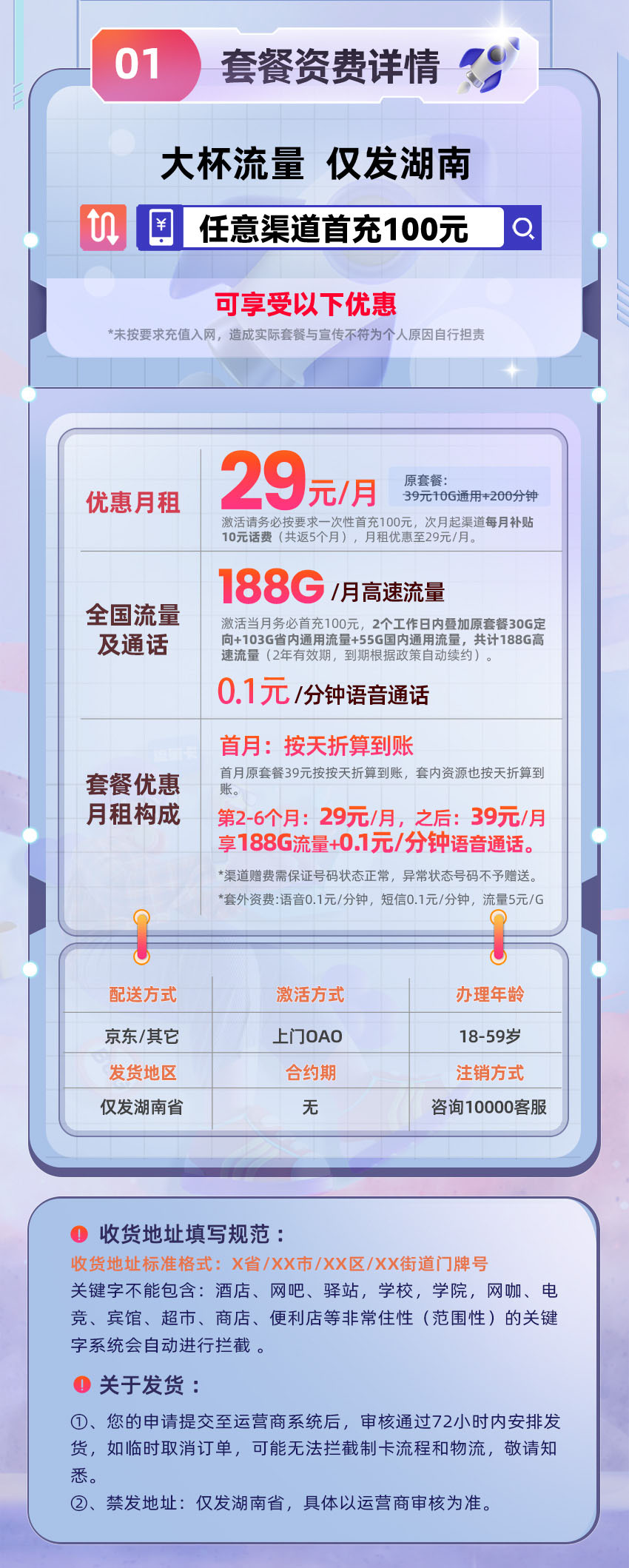 卡多多官方发布：联通湖南卡1.1【29元月享188G流量】  第2张