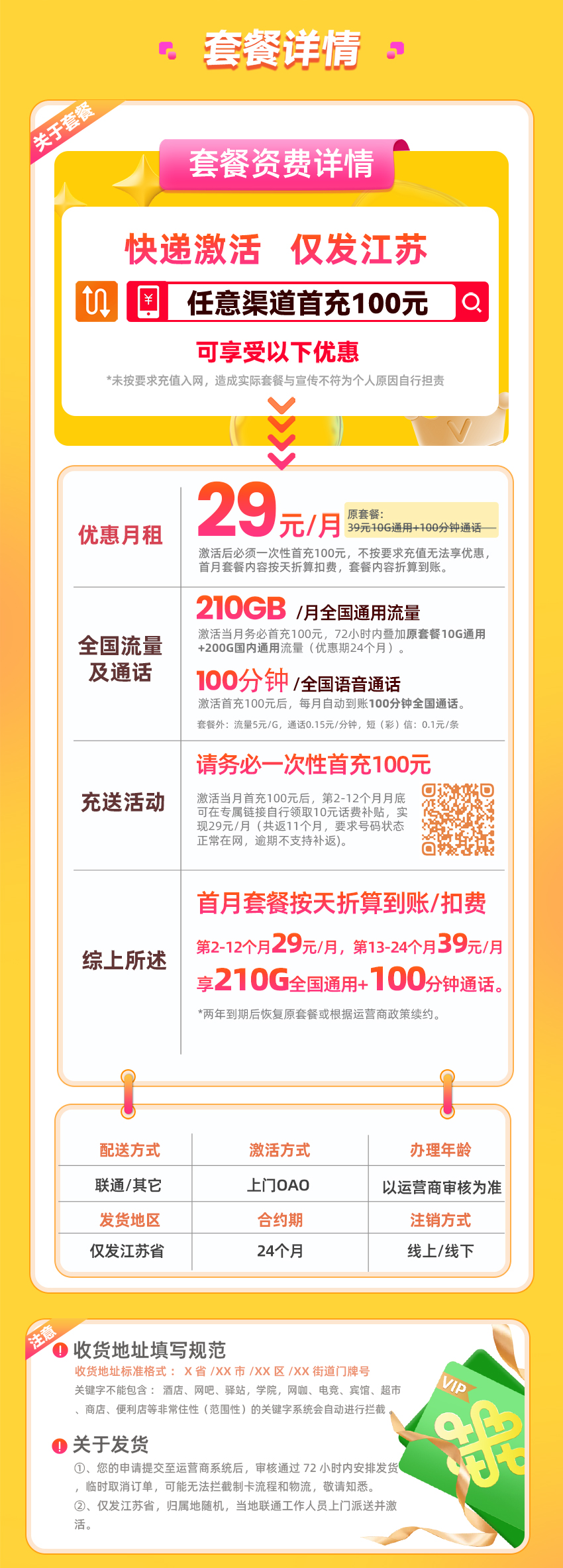 卡多多官方发布：联通淮王卡29元月享210G全国通用+100分钟通话  第2张