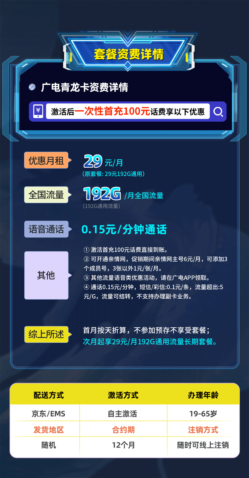 卡多多官方发布：广电青龙卡29元/月享192G全国通用流量  第2张