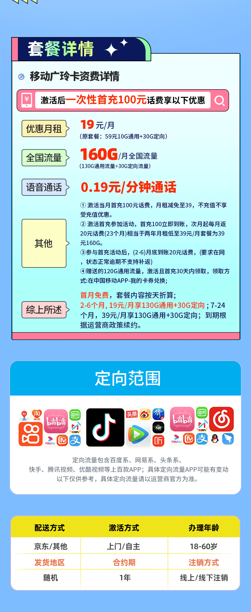 卡多多官方发布：移动广玲卡19元/月享160G流量【广东专属】  第2张